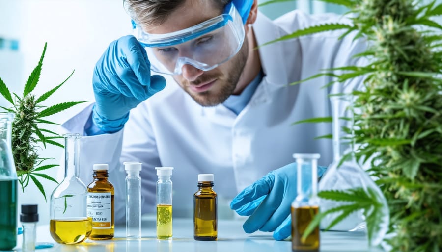 Scientific testing of CBD oil samples in a certified laboratory setting